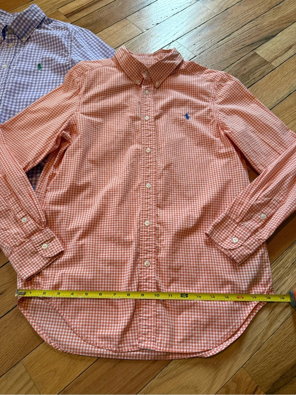 Ralph Lauren Polo Purple/Orange Button Down Shirt Boys Size L 14-16 Lot Of 2